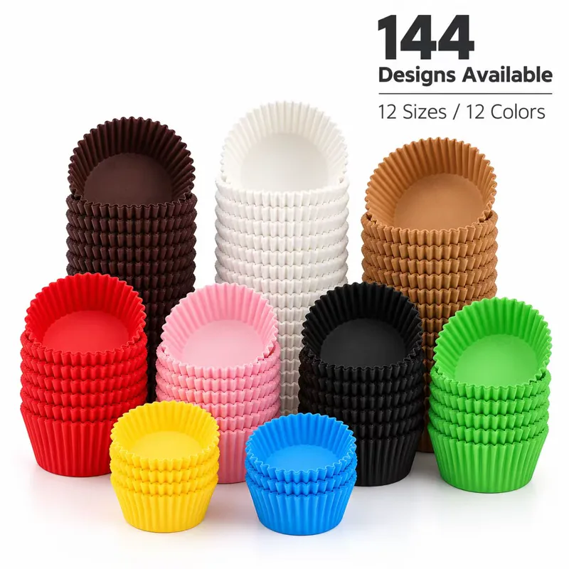 Pleated Paper Cupcake Liners, PE Coated Paper