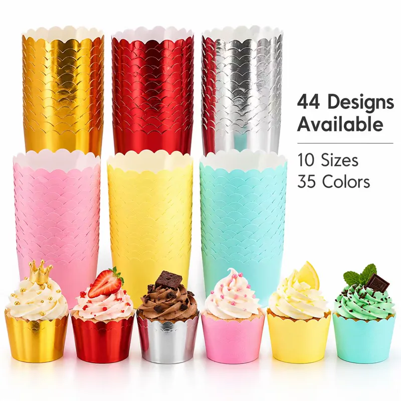Scalloped Paper Baking Cups, PE Coated Paper