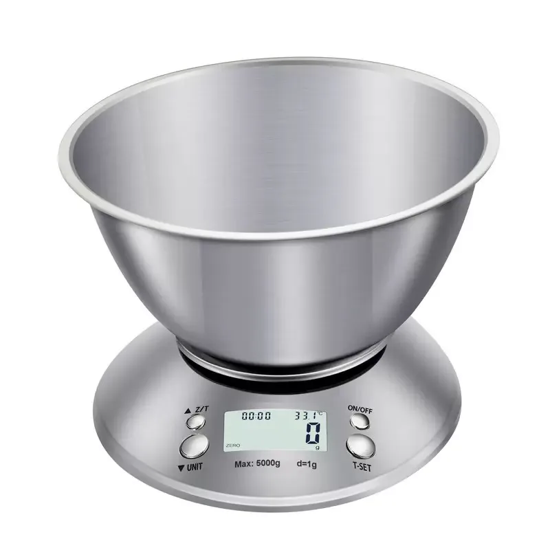 Digital Kitchen Scale with Stainless Steel Bowl