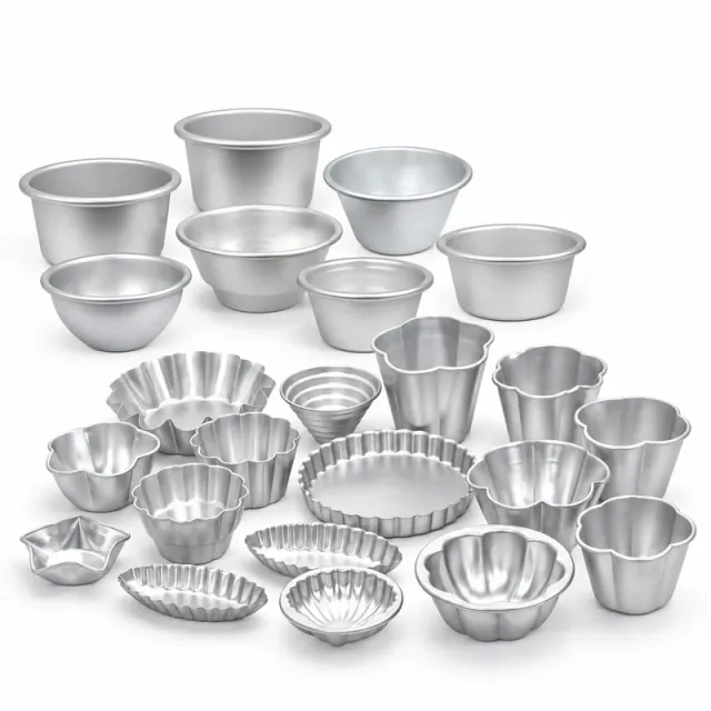 Mini Aluminum Flower Shell Shaped Pudding & Baking Molds, Aluminum Alloy