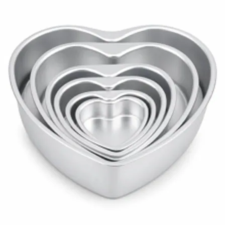 Heart Anodized Aluminum Chiffon Cake Pan with Fixed & Removable Bottom, Aluminum Alloy