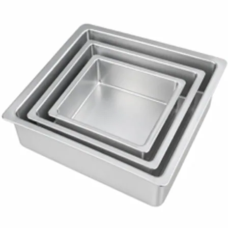 Square Anodized Aluminum Chiffon Cake Pan with Fixed & Removable Bottom, Aluminum Alloy