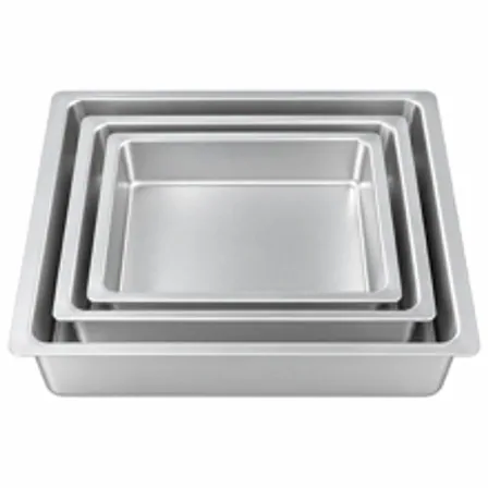 Rectangular Anodized Aluminum Chiffon Cake Pan with Fixed & Removable Bottom, Aluminum Alloy