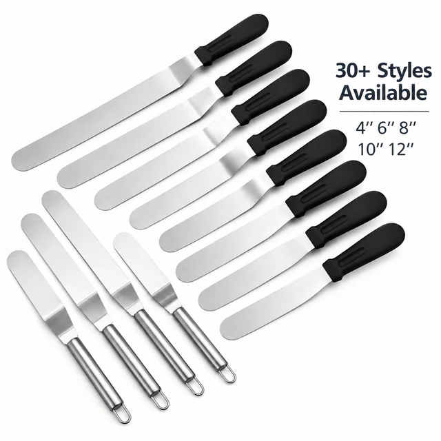 Straight & Offset Stainless Steel Icing Spatulas
