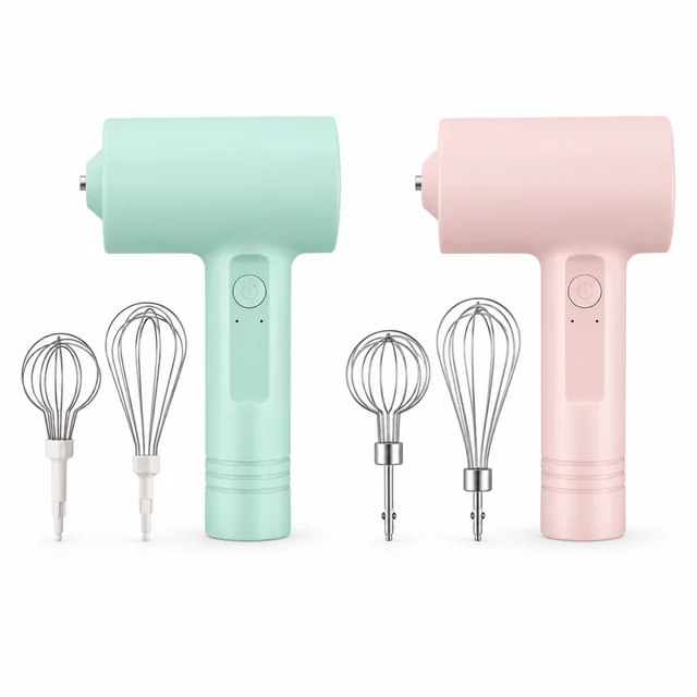 Rechargeable Cordless Hand Mixer, Stainless Steel + Plastic