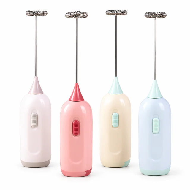 Mini Rechargeable Electric Whisk, Stainless Steel + Plastic