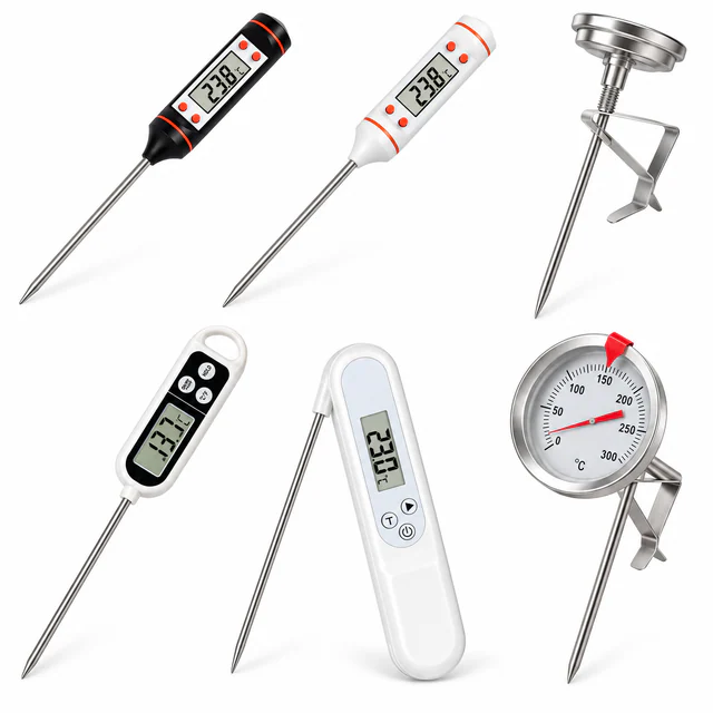 Digital Probe Thermometer for Milk, Food & Cooking Oil, Plastic + Stainless Steel